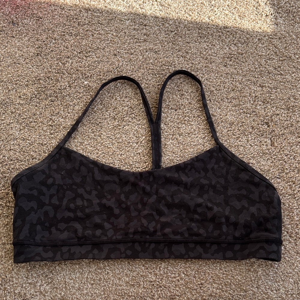 Lululemon Athletica Black Patterned Sports Bra